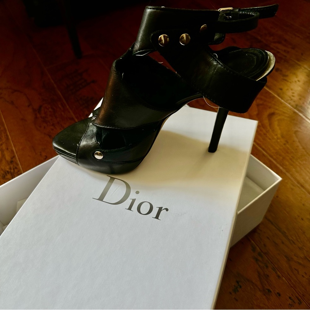 Authentic DIOR "Sex in the City" platform sandals  - black -size 7.5